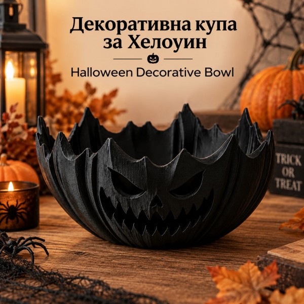 Декоративна купа за Хелоуин в черно